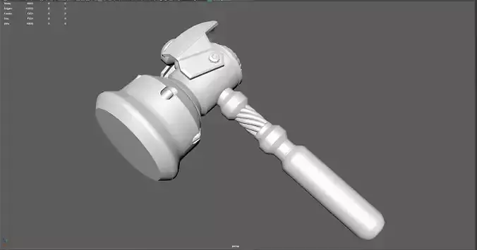Sci Fi Mechanical Gavel  Hammer  Game Ready