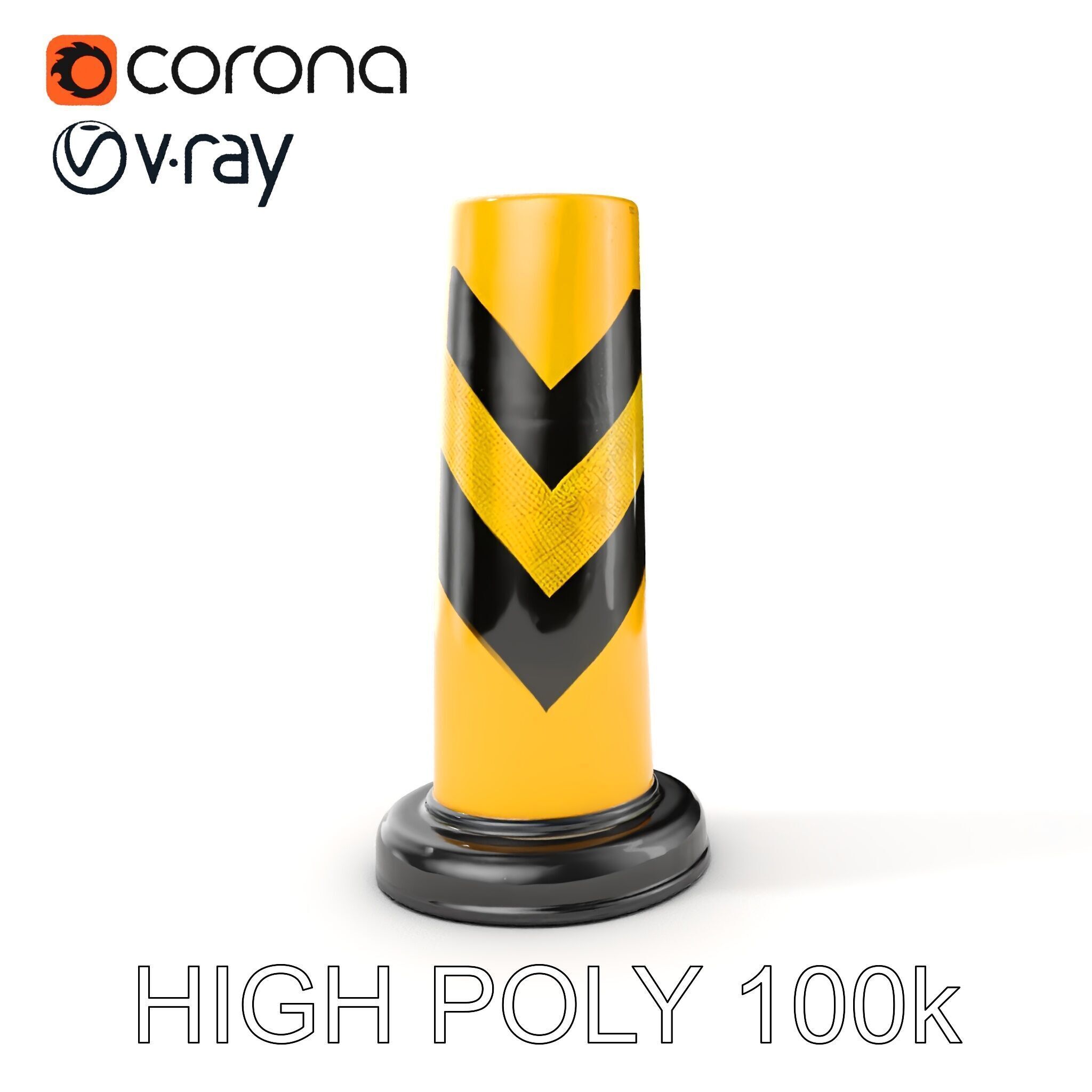 Traffic Cone Model Pack  HighDetail Surface Low-poly 3D model_8