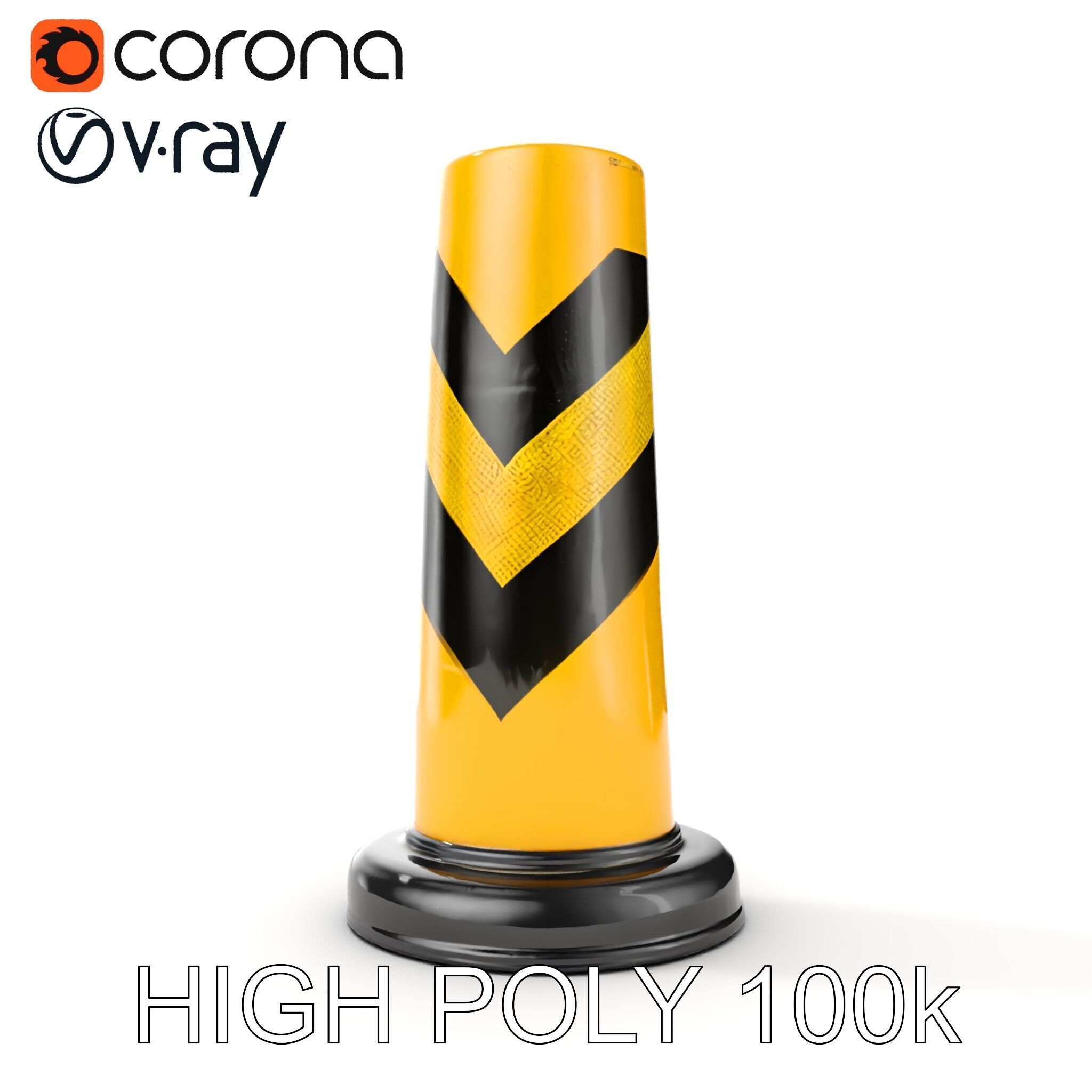 Traffic Cone Model Pack  HighDetail Surface Low-poly 3D model_35