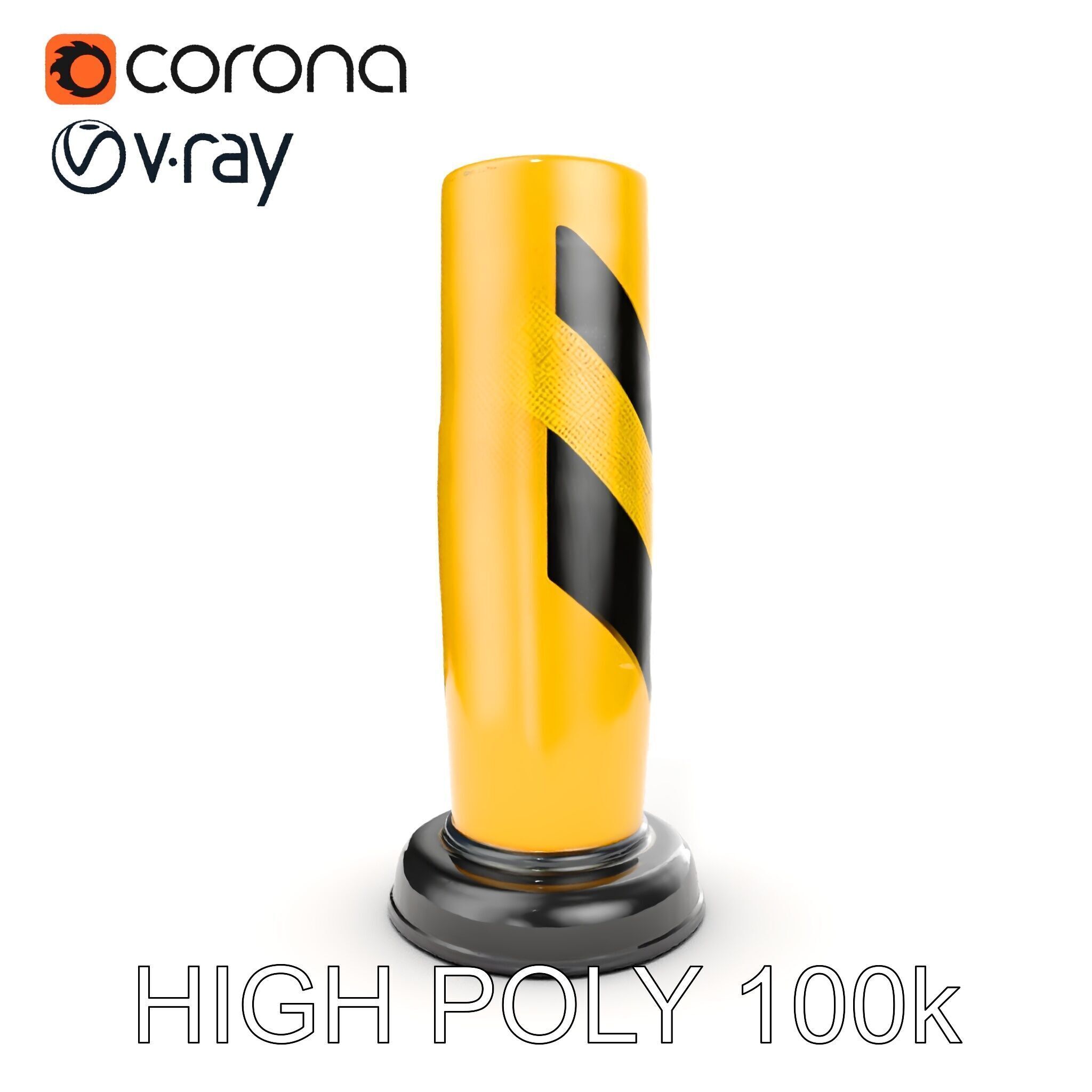 Traffic Cone Model Pack  HighDetail Surface Low-poly 3D model_14