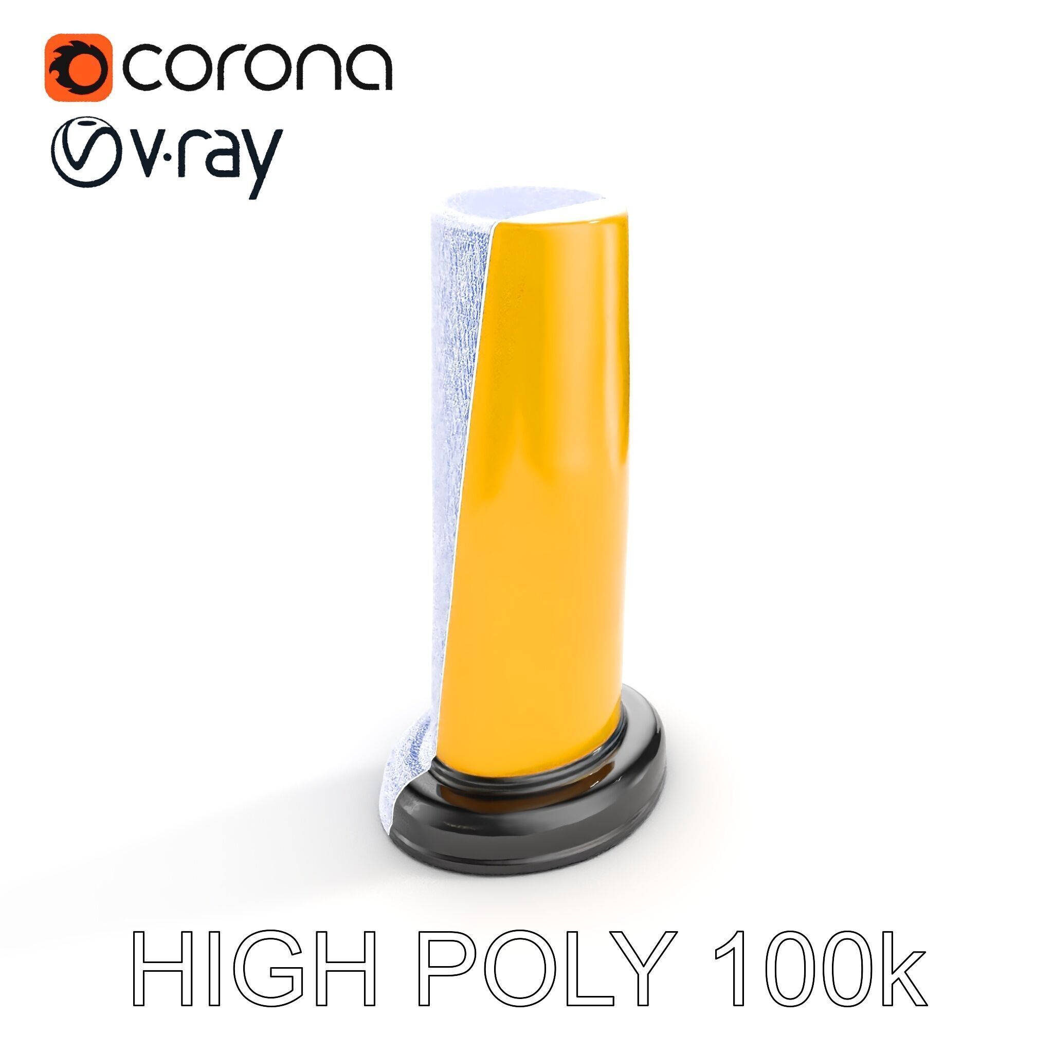 Traffic Cone Model Pack  HighDetail Surface Low-poly 3D model_9