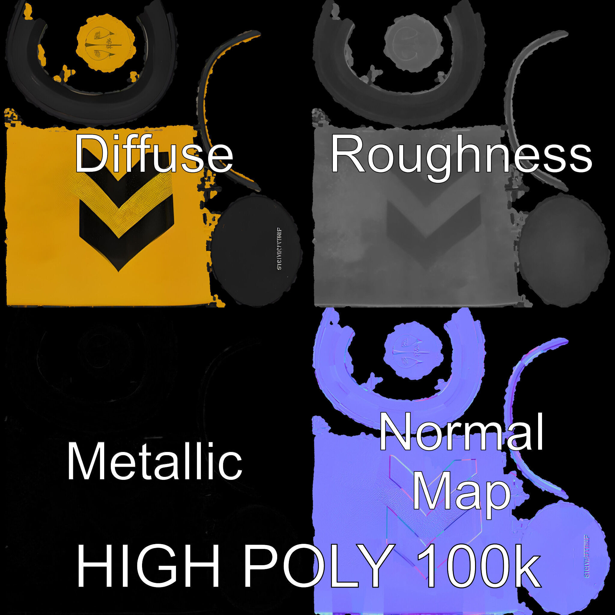 Traffic Cone Model Pack  HighDetail Surface Low-poly 3D model_4