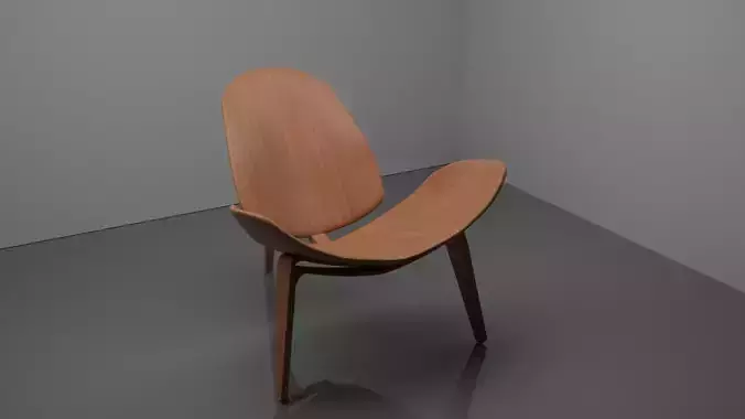 Shellchairagameready3dmodel