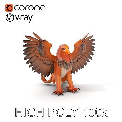 Majestic Griffin D Model Pack Low-poly 3D model