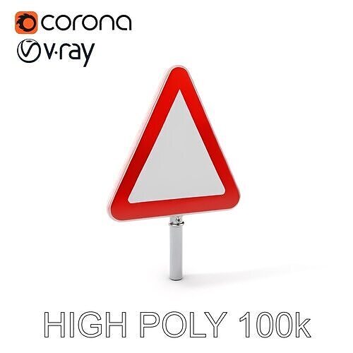 Traffic Warning Sign D Model Pack Low-poly 3D model