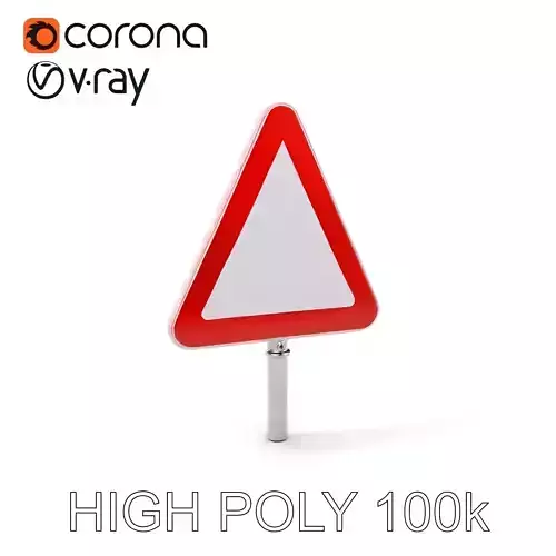 Traffic Warning Sign D Model Pack