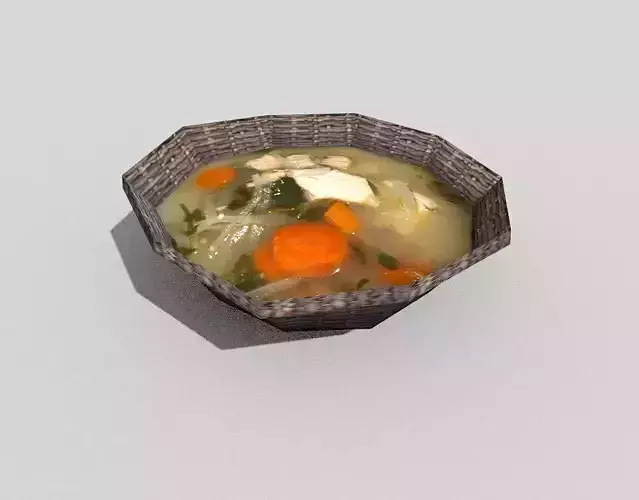 low poly fish soup Low-poly 3D model