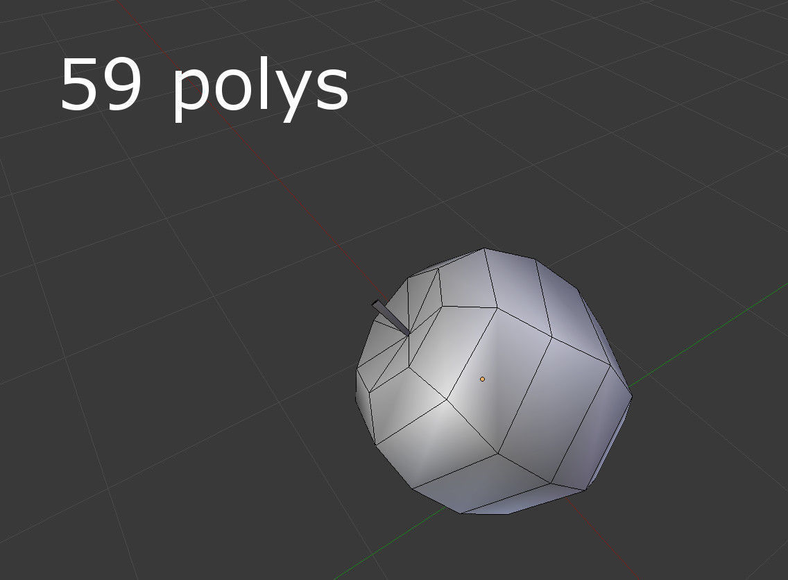 low poly apple Low-poly 3D model_4