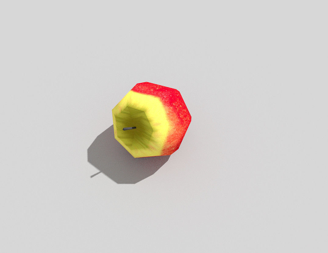 low poly apple Low-poly 3D model_2