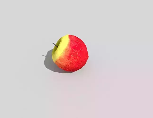 low poly apple Low-poly 3D model