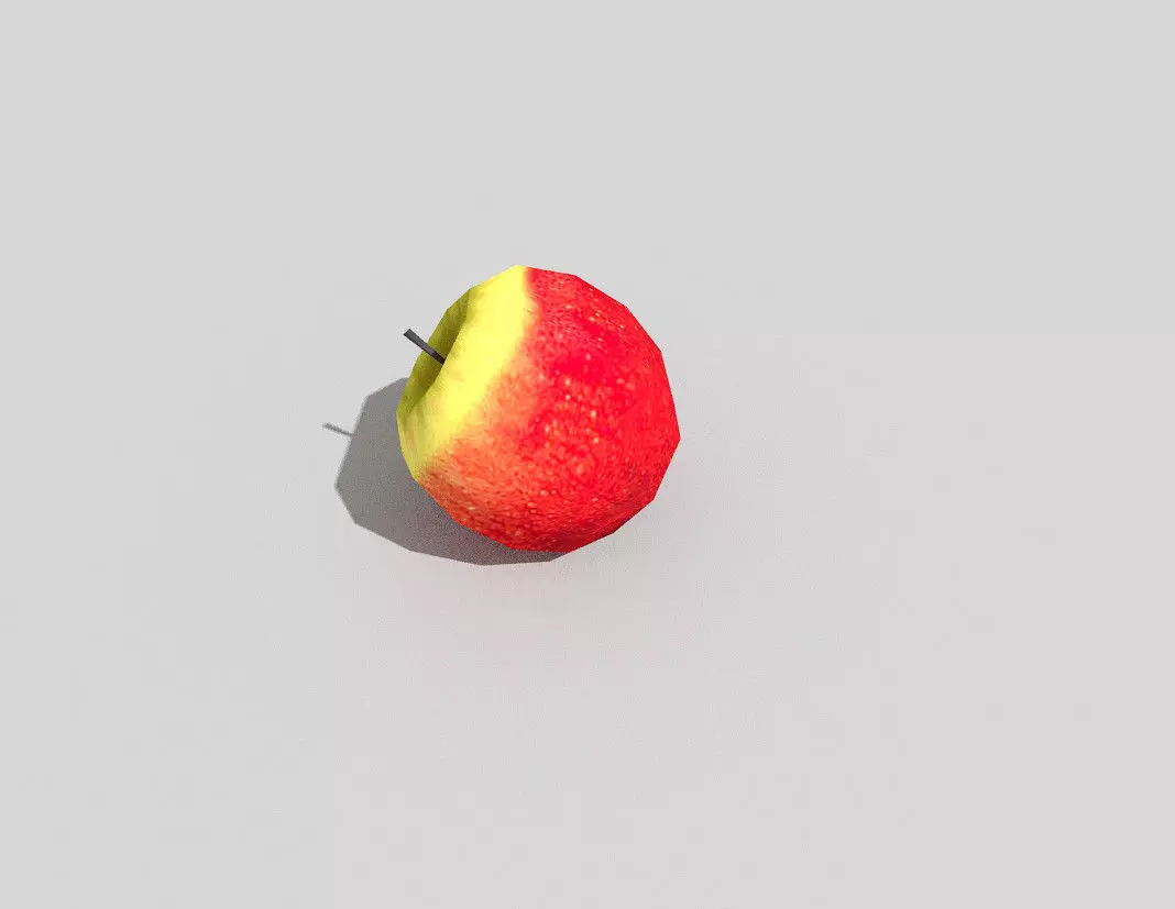 low poly apple Low-poly 3D model_0