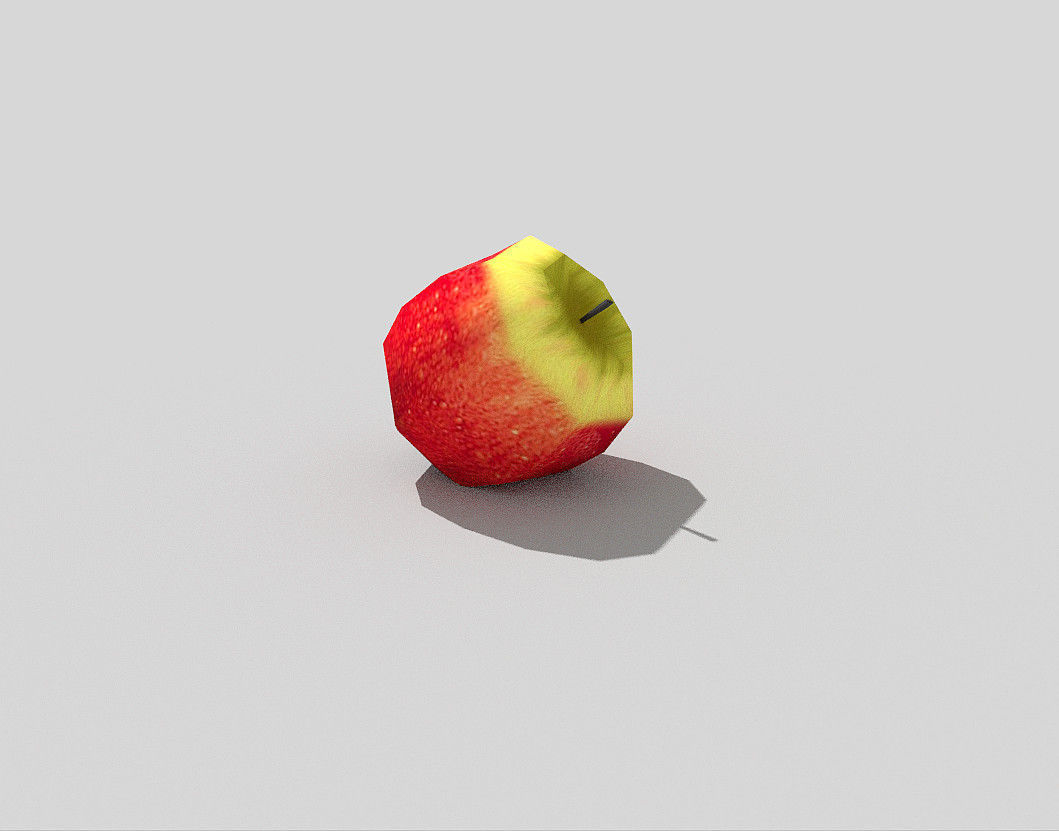 low poly apple Low-poly 3D model_3