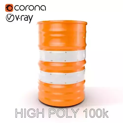 Orange Metal Barrel Model Pack for D Rendering and Gaming