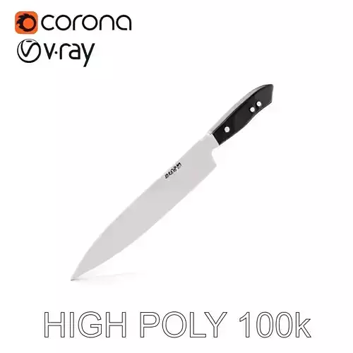 Chef Knife Model Pack with Detailed Handle