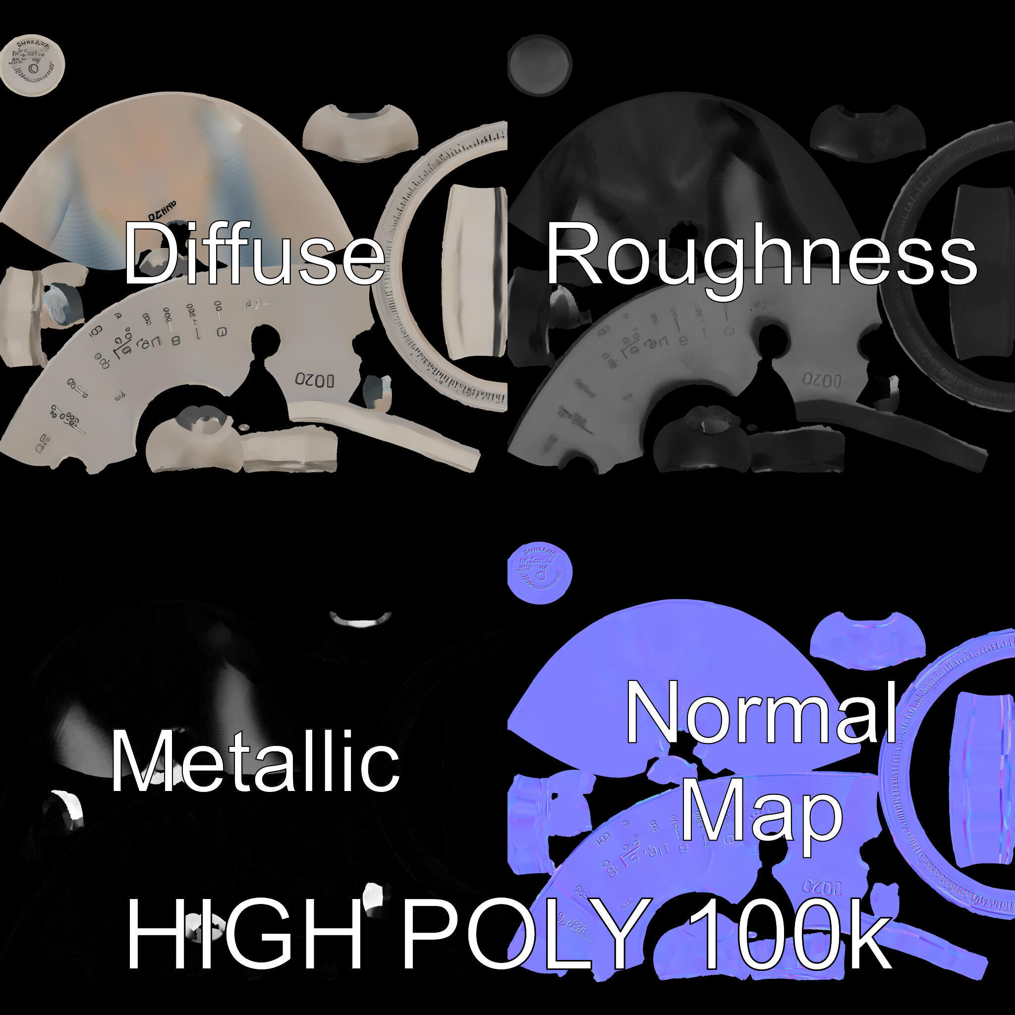 Precision Metal Tool D Model Pack Low-poly 3D model_4