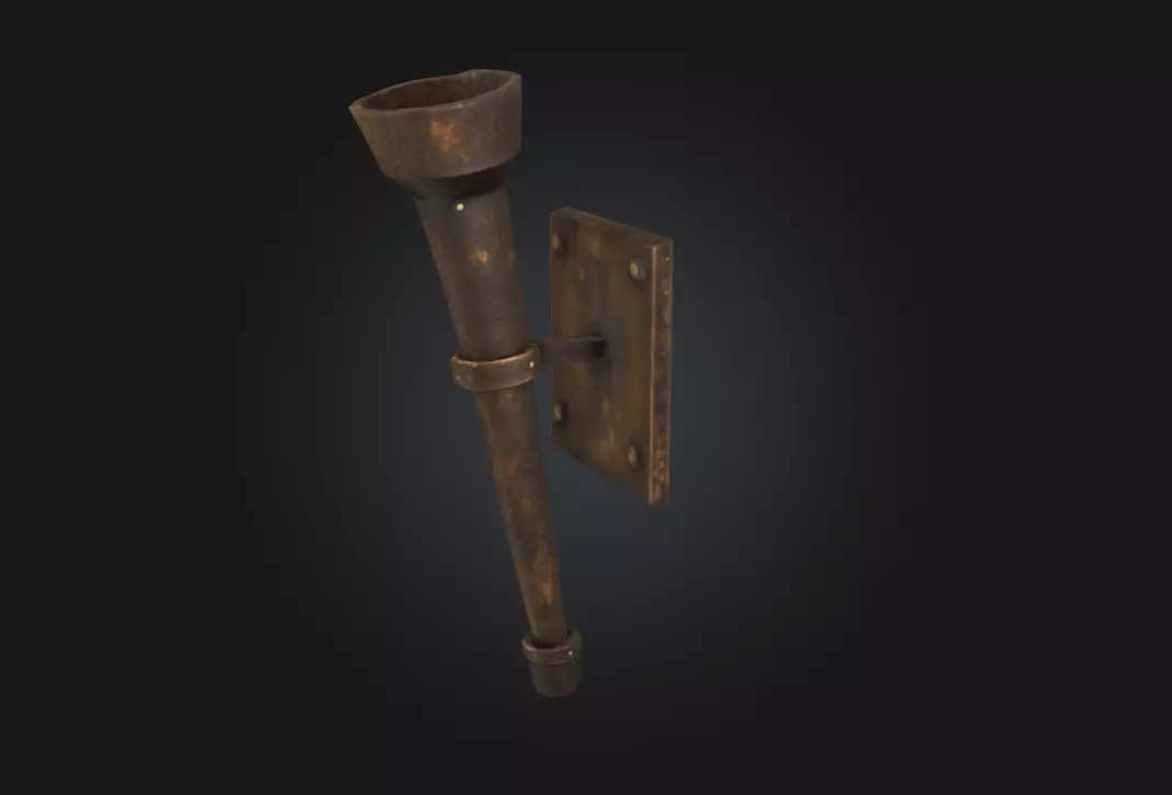 Torch Holder  Medieval Illumination Support 3D model_0