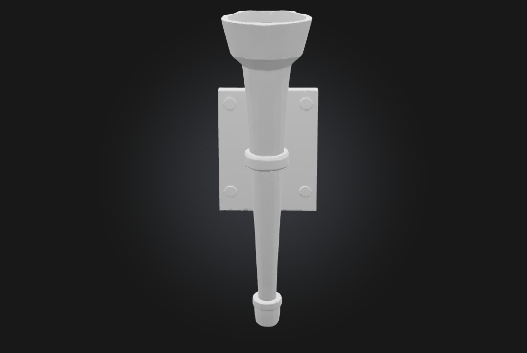 Torch Holder  Medieval Illumination Support 3D model_7