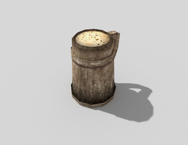 low poly medieval beer Low-poly 3D model