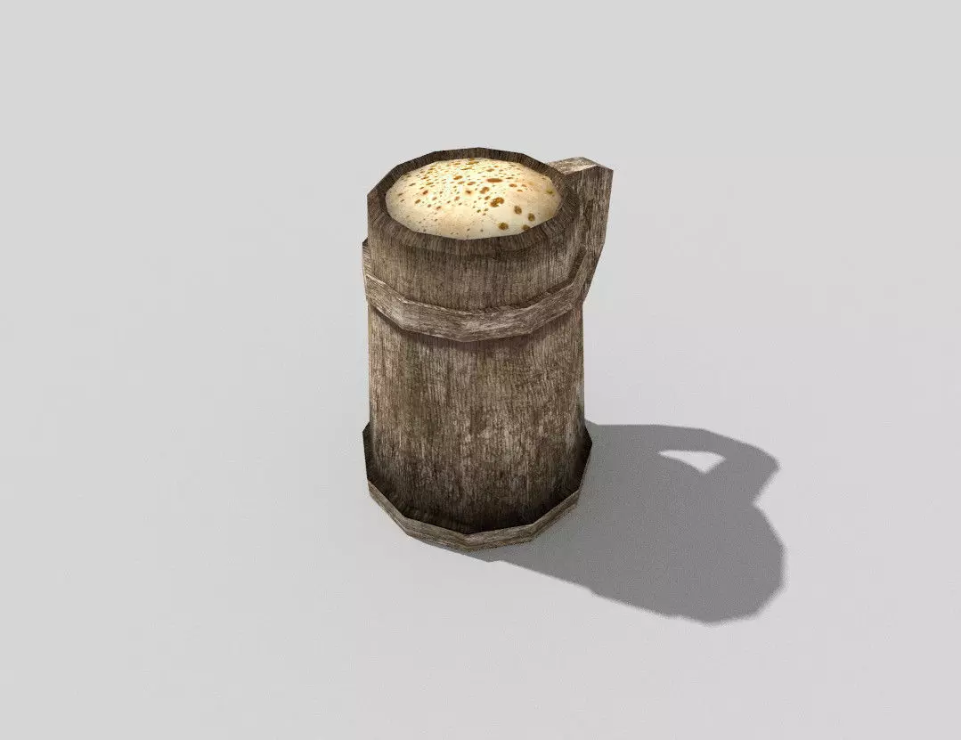 low poly medieval beer Low-poly 3D model_0