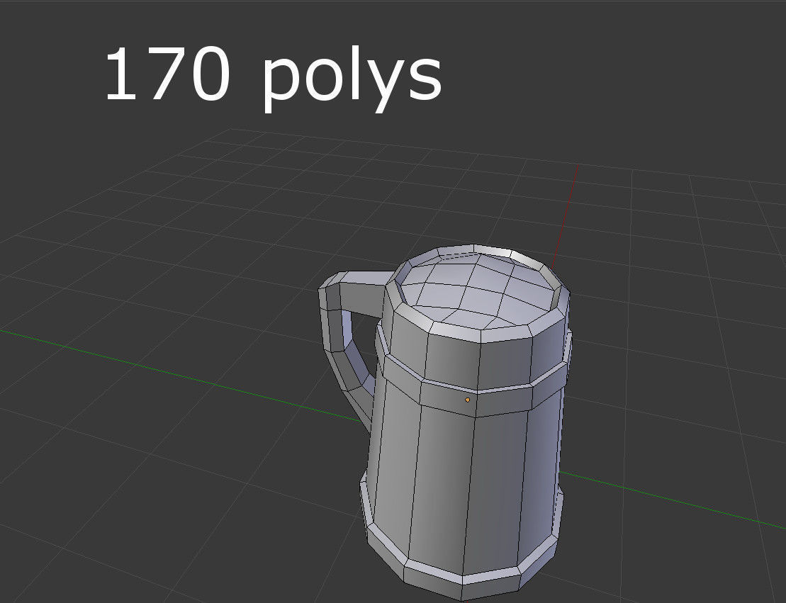low poly medieval beer Low-poly 3D model_3