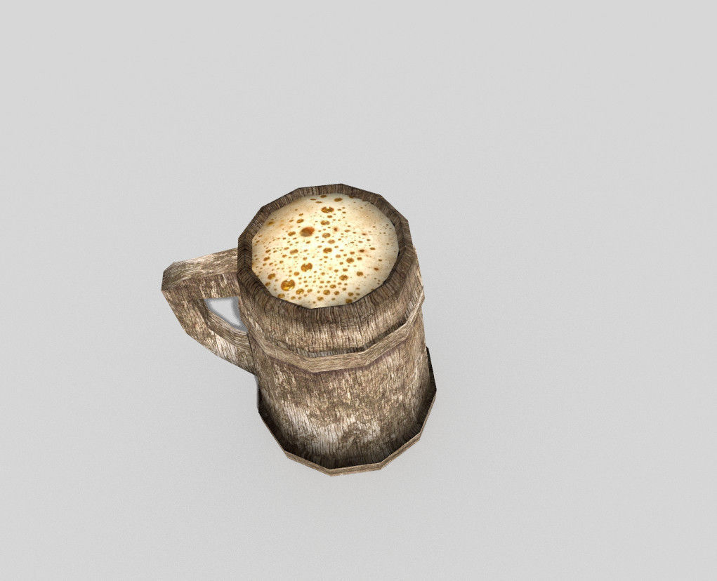 low poly medieval beer Low-poly 3D model_4