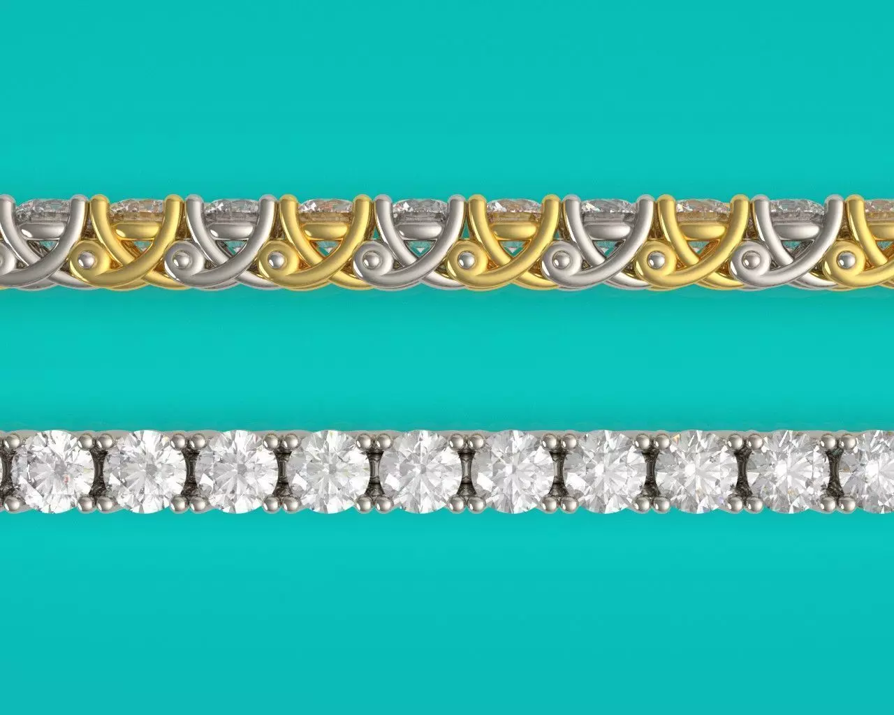 Diamond Tennis Bracelet X 3mm 3D print model