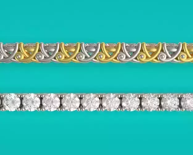 Diamond Tennis Bracelet X 3mm 3D print model