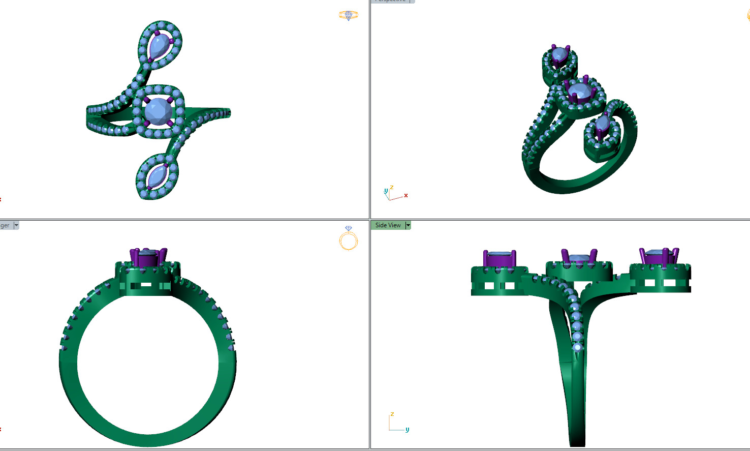  Women Ring  3D print model_9