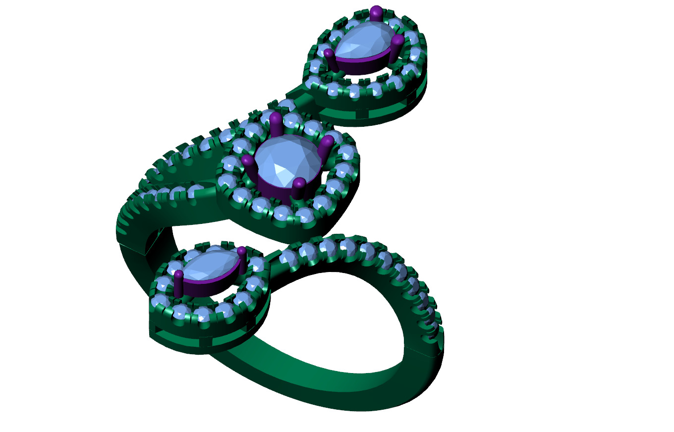  Women Ring  3D print model_7