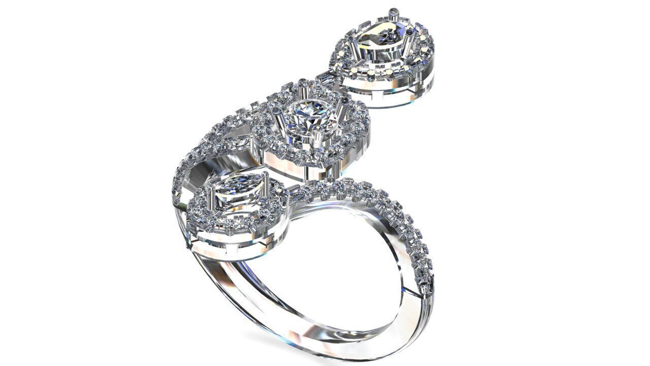  Women Ring  3D print model_3