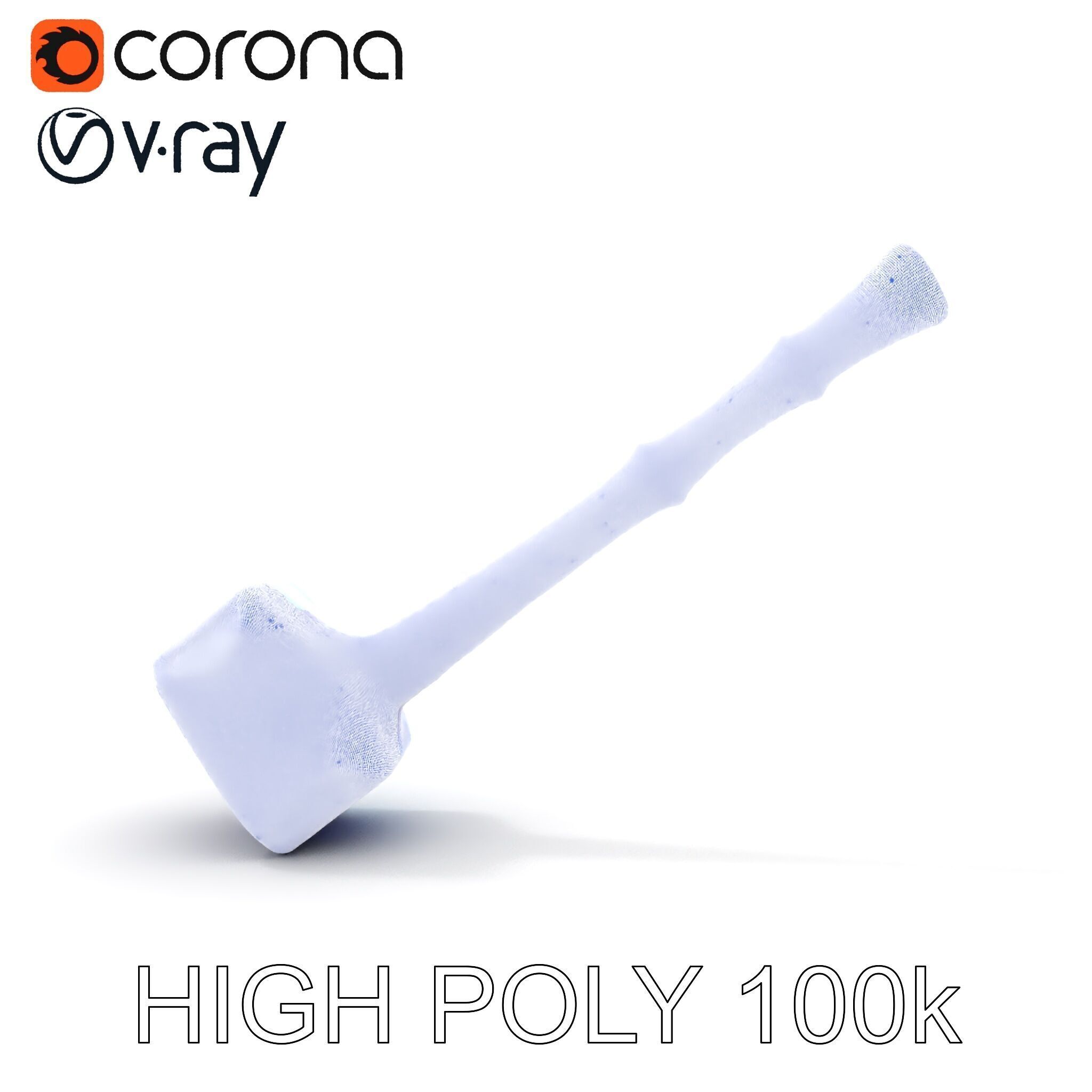 Crystal Hammer and Wooden Handle D Model Pack Low-poly 3D model_33