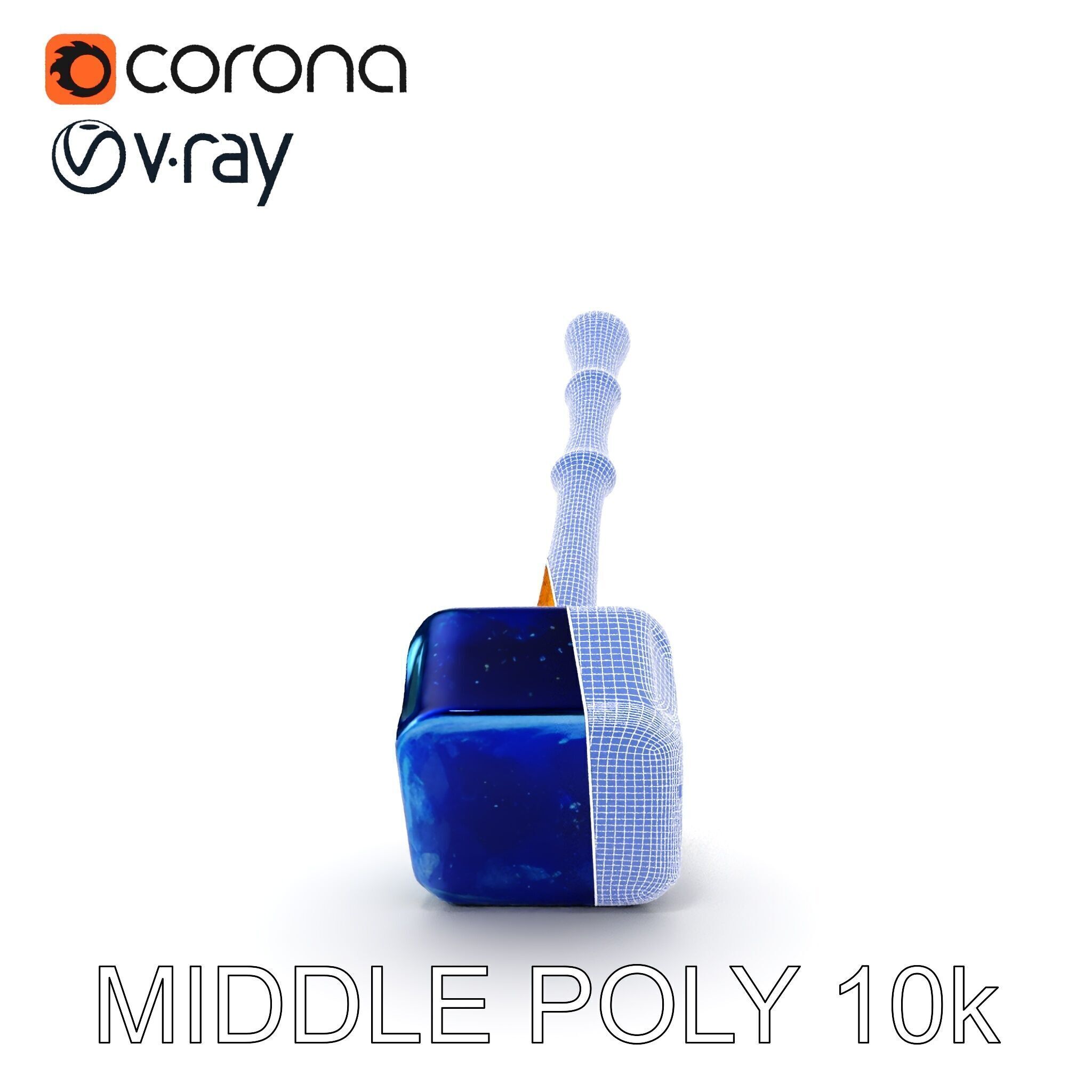 Crystal Hammer and Wooden Handle D Model Pack Low-poly 3D model_28