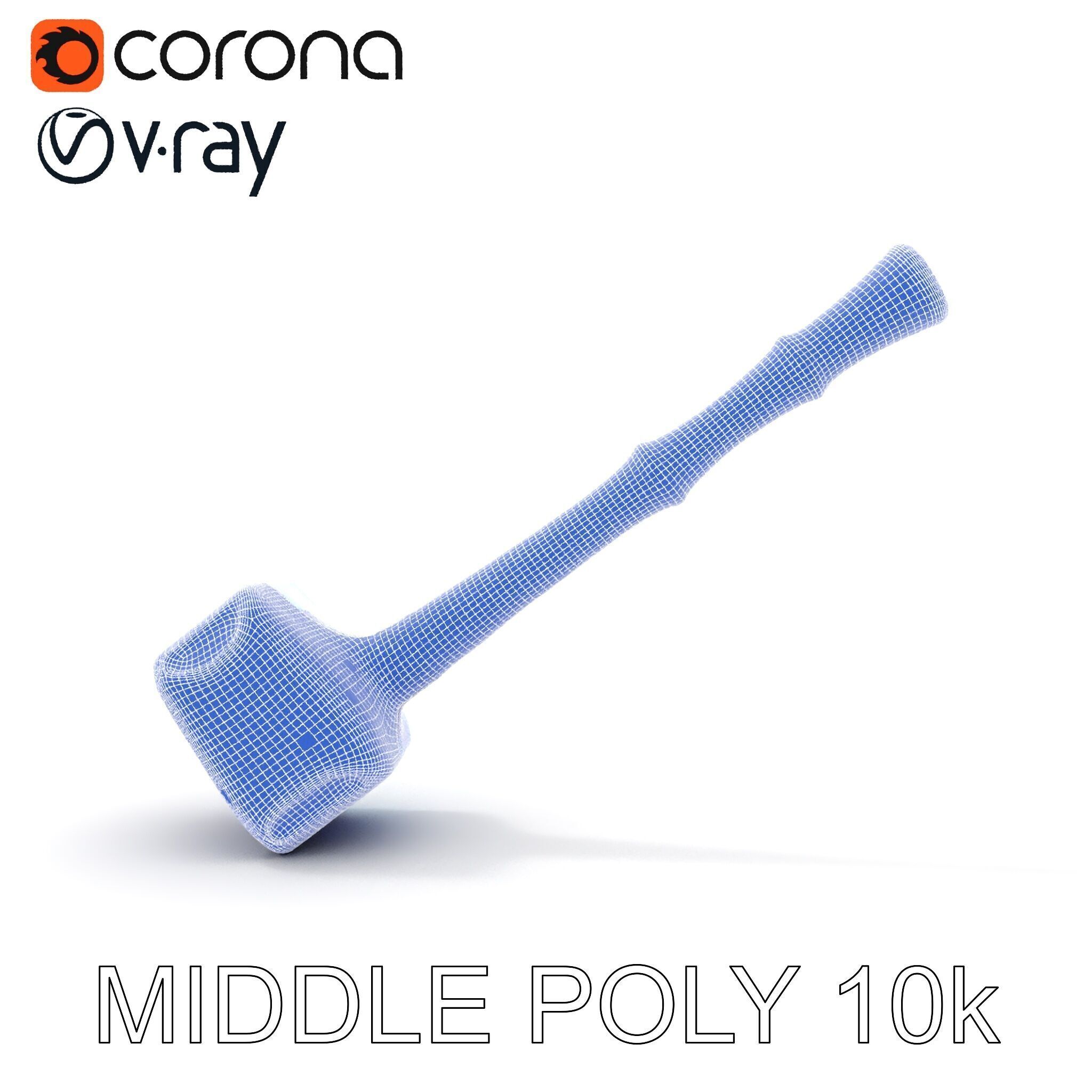 Crystal Hammer and Wooden Handle D Model Pack Low-poly 3D model_34