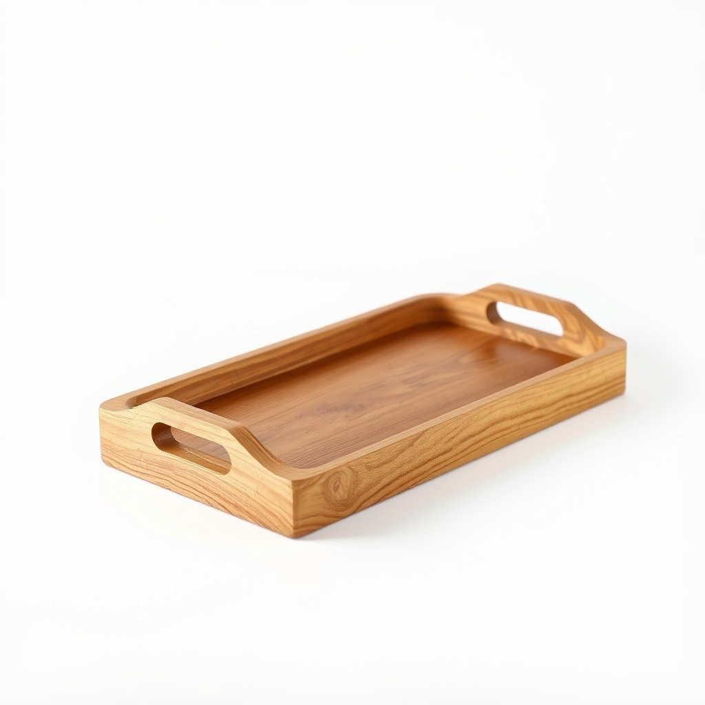Wooden Serving Tray D Model Pack Low-poly 3D model_3