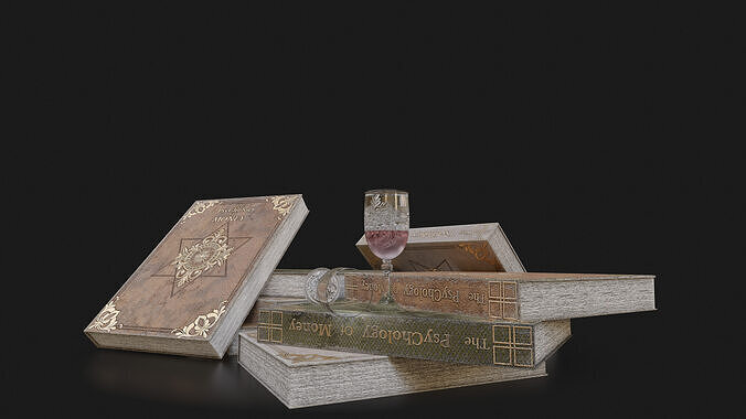 Antique Book Set Free low-poly 3D model