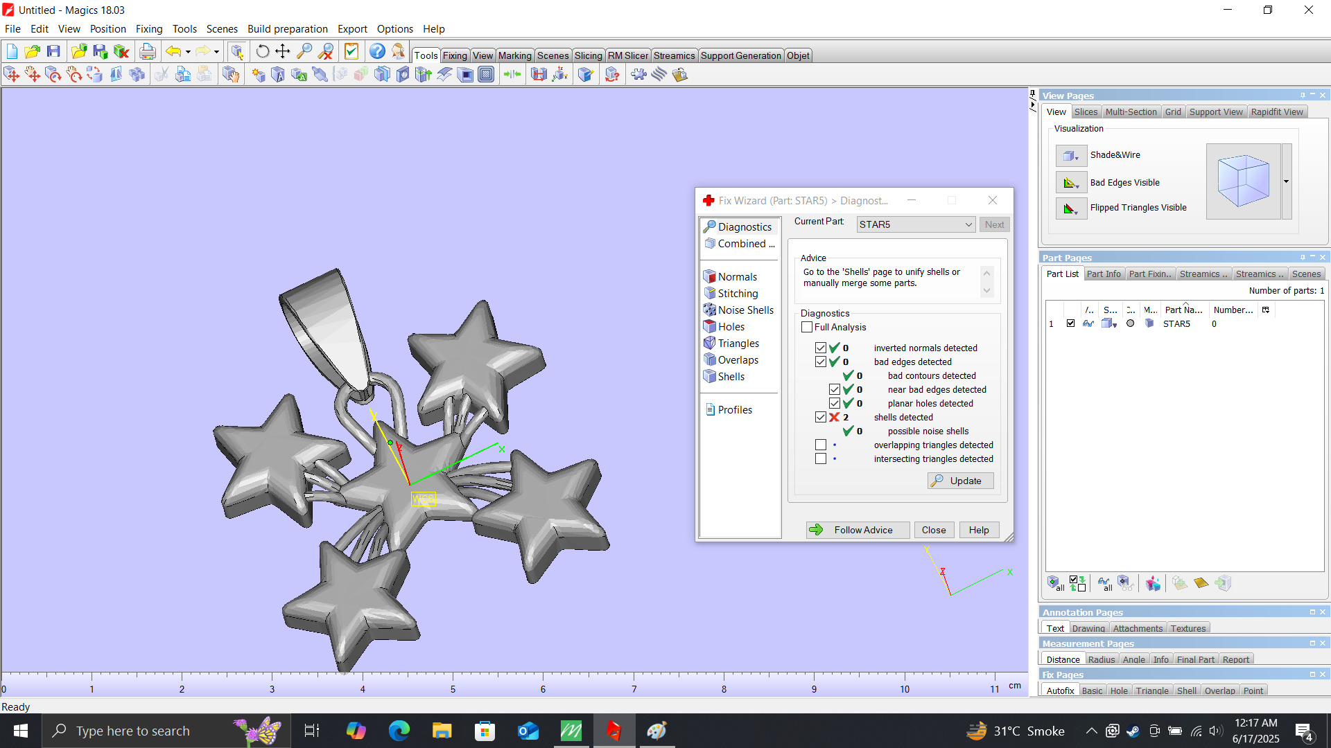 5 Star pendant 3D print model_7