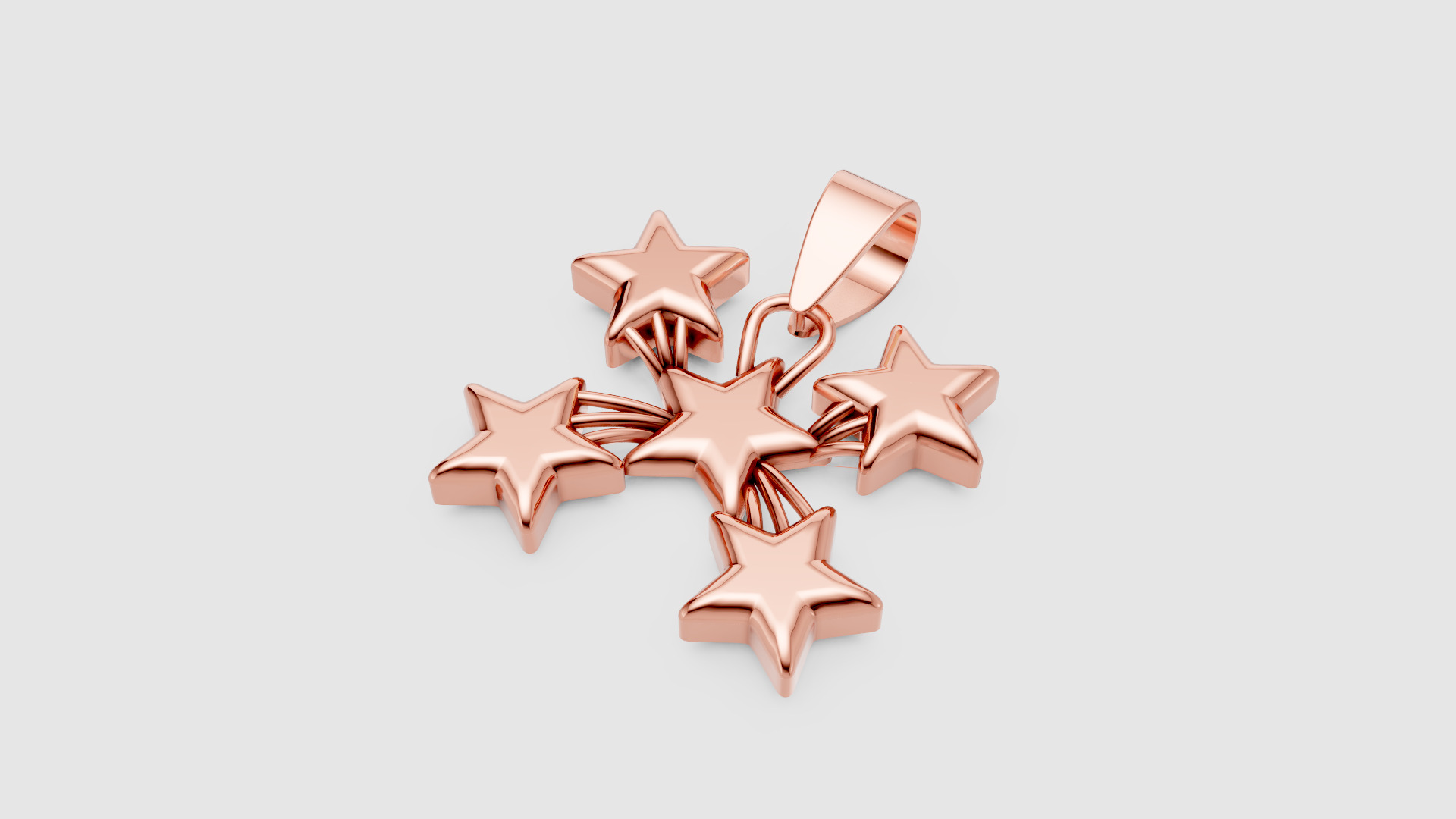 5 Star pendant 3D print model_2