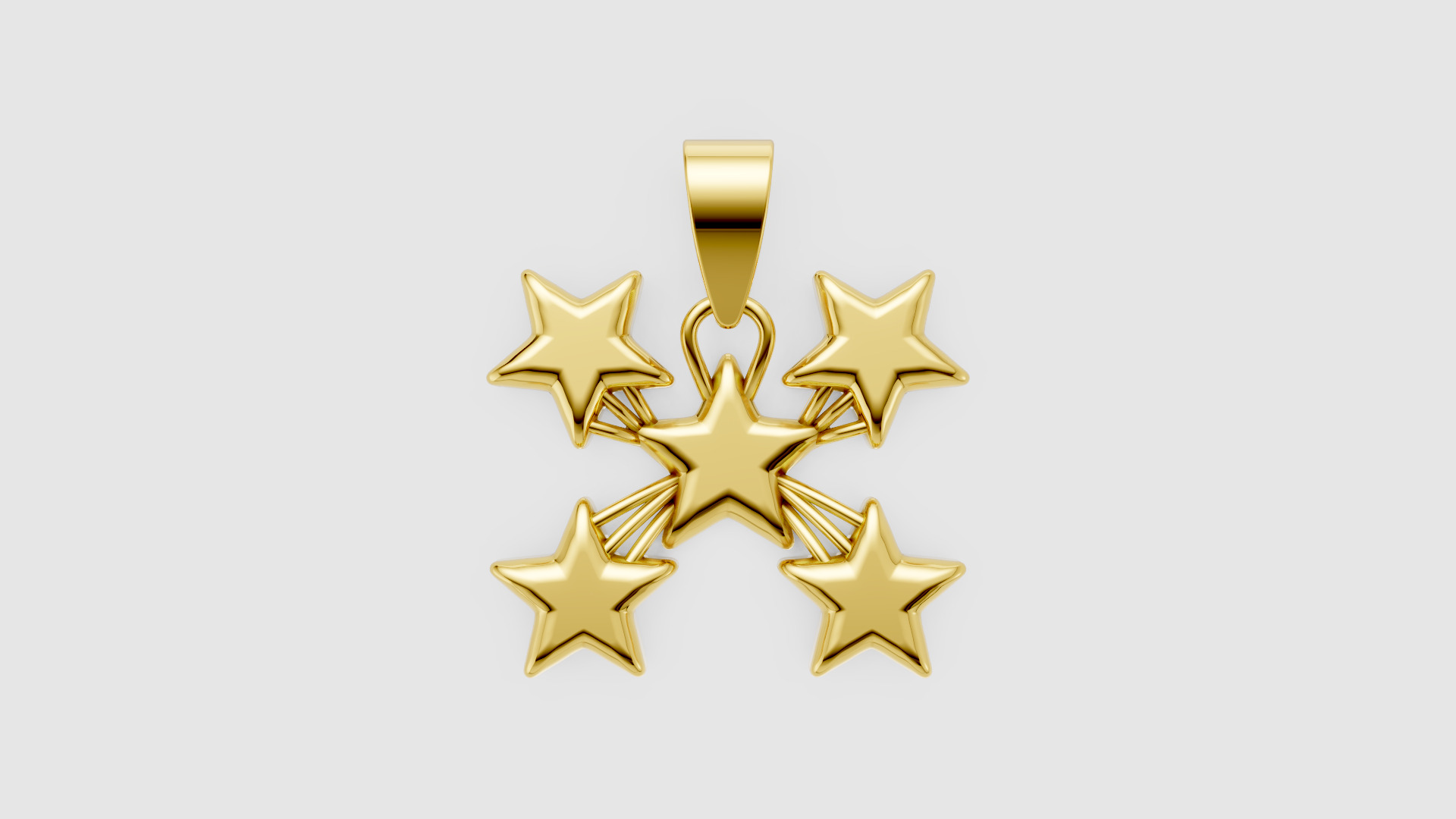 5 Star pendant 3D print model_3