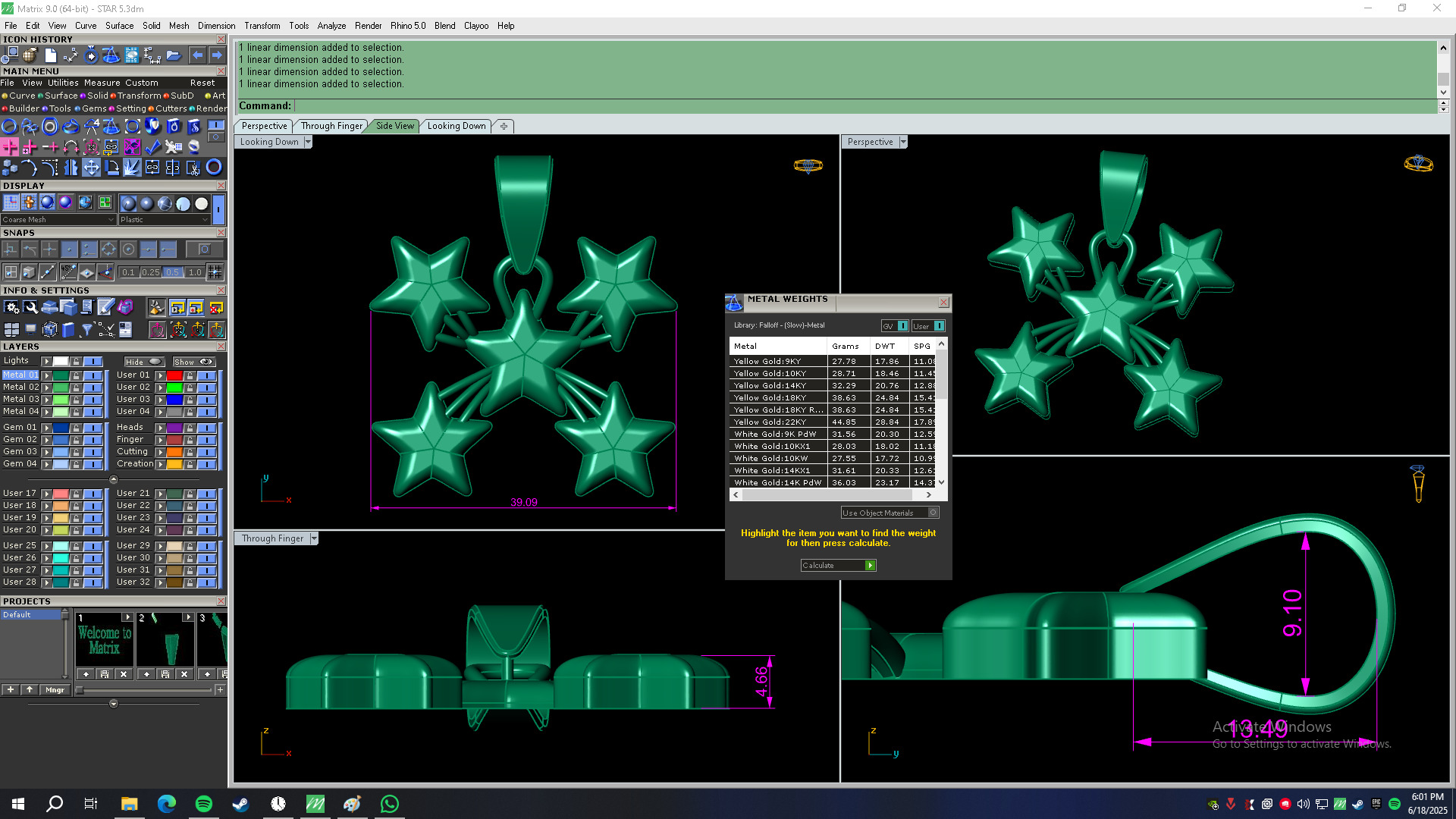 5 Star pendant 3D print model_6