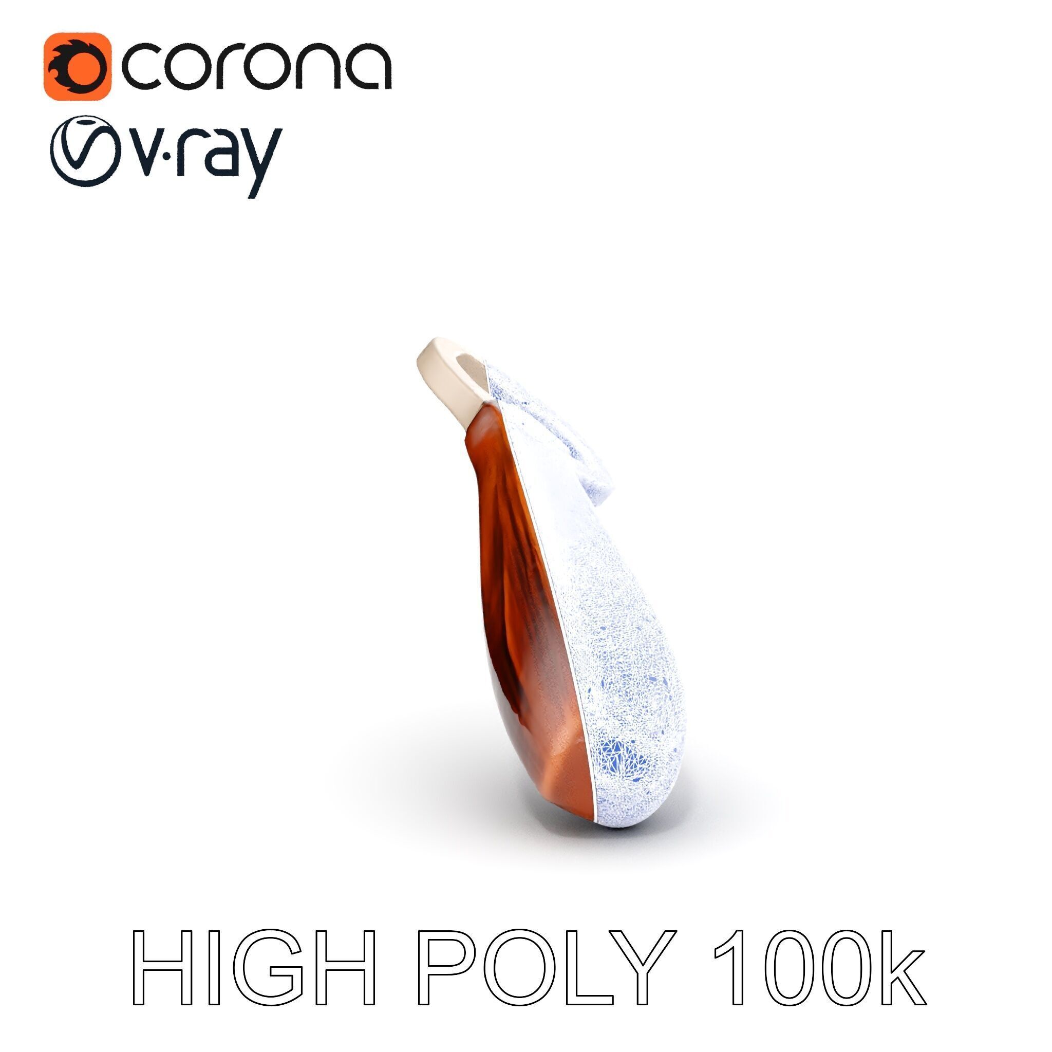 Elegant Wooden Handle Bottle Opener D Model Pack Low-poly 3D model_30