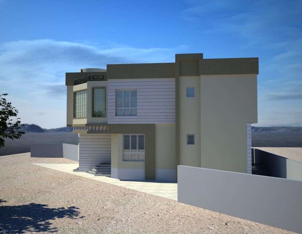 Modern Villa A136  3D Renders  DWG CAD Plan 3D model_3