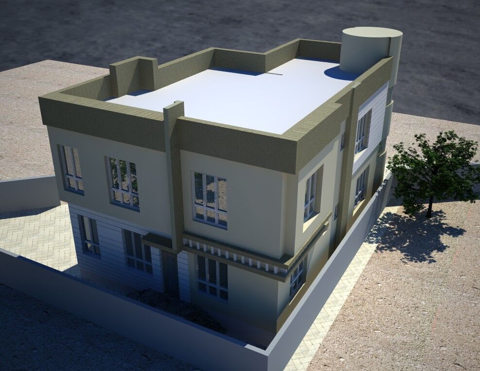 Modern Villa A136  3D Renders  DWG CAD Plan 3D model_4
