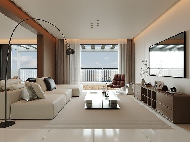 Modern Minimalist Apartment Interior 115 3D model