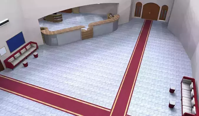Interior Hall A131 3D SketchUp Model Renders 3D model