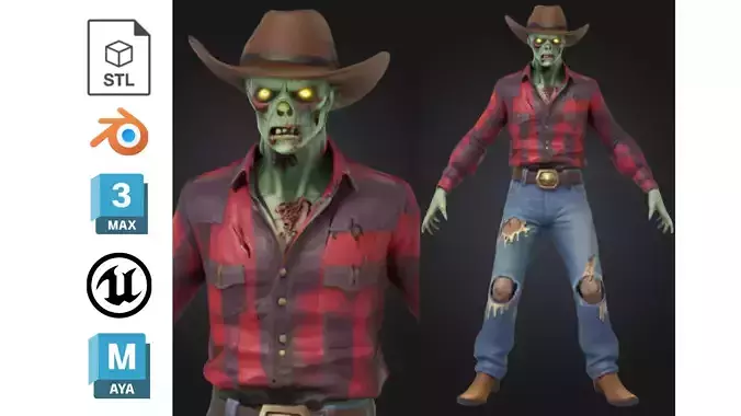 Zombie Cowboy Stylized Undead