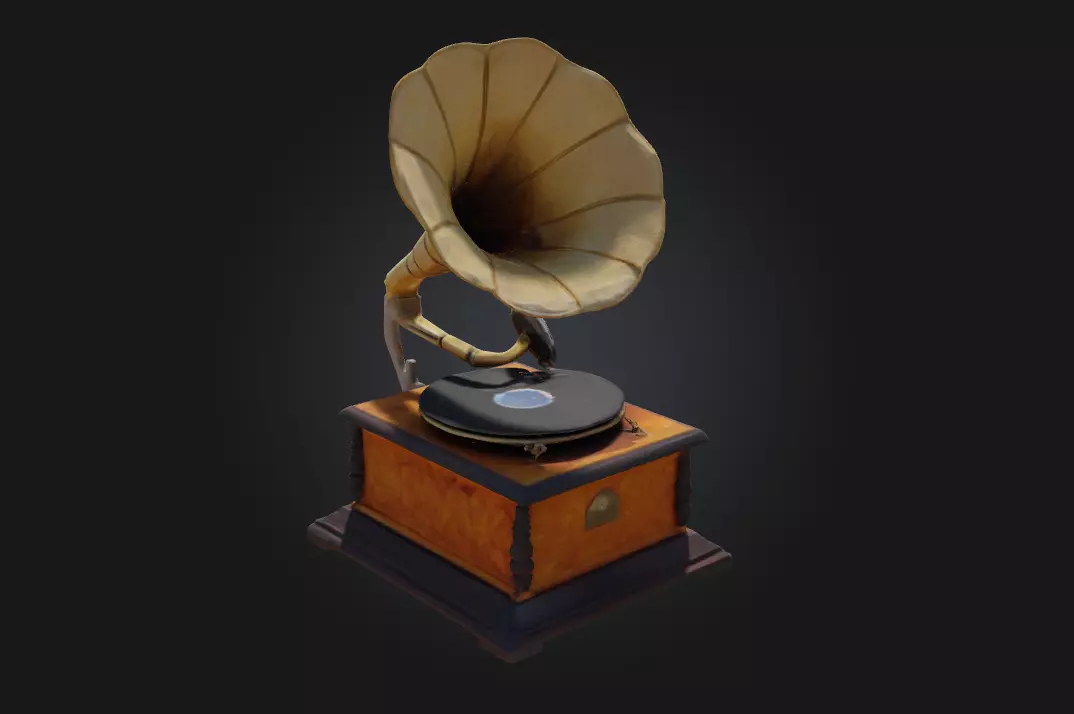 Vintage Gramophone  Nostalgic Sound of a Bygone Era 3D model_0