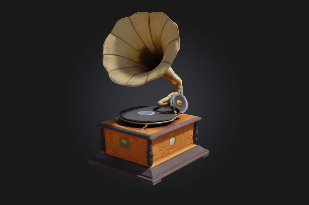 Vintage Gramophone  Nostalgic Sound of a Bygone Era 3D model_1