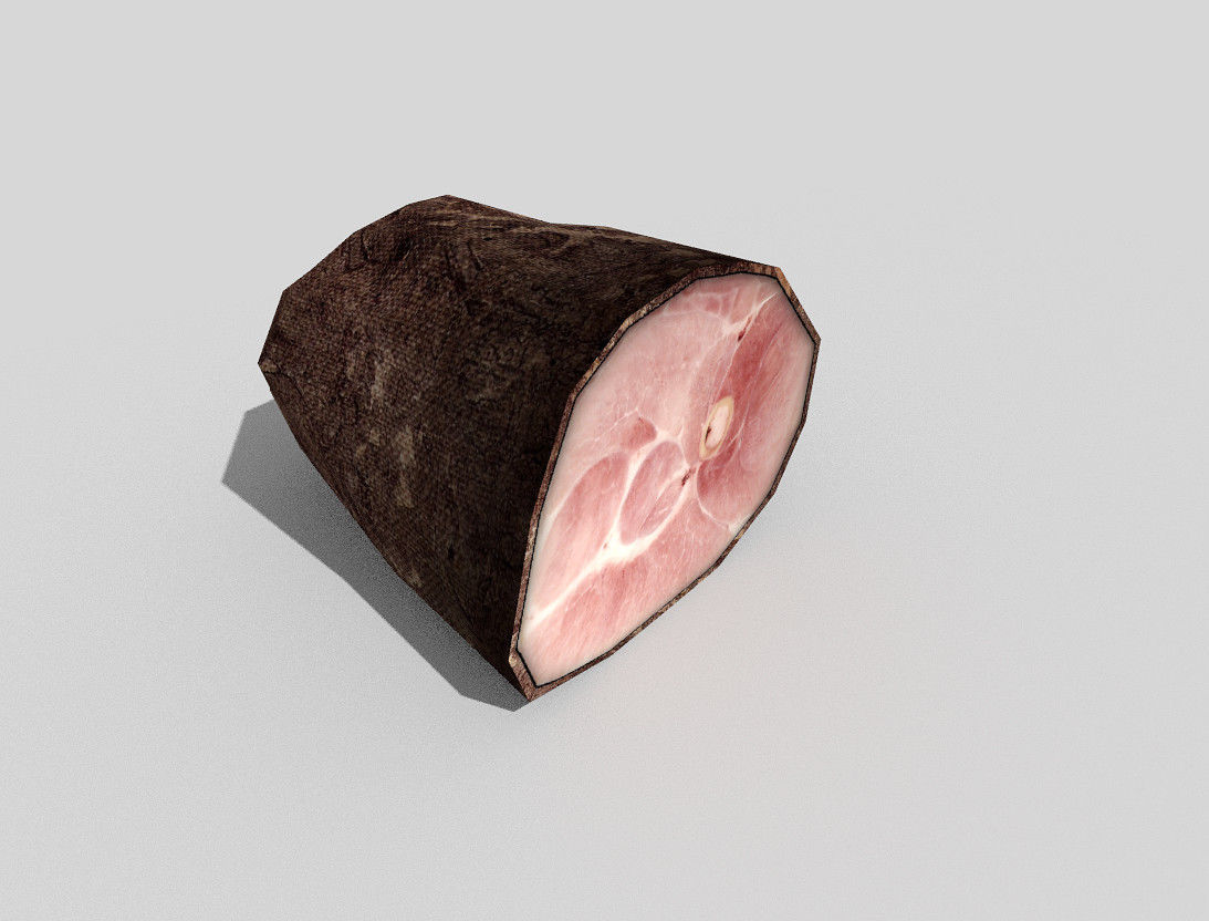 low poly ham piece of Low-poly 3D model_1