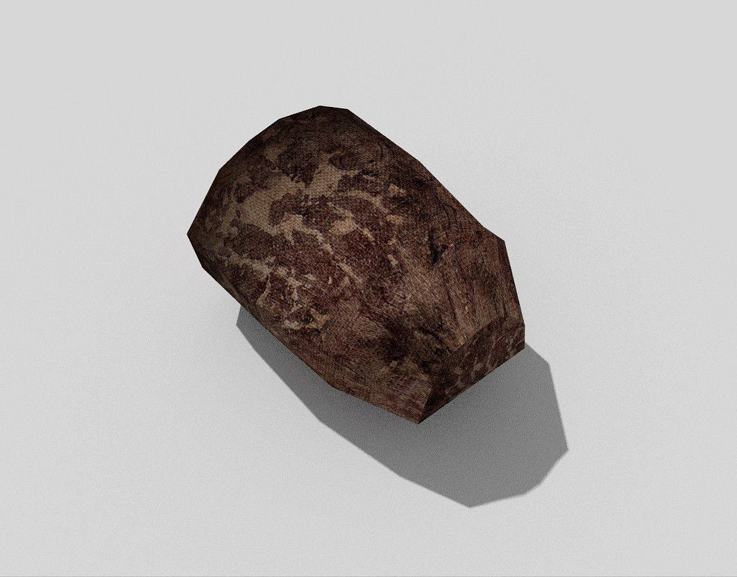 low poly ham piece of Low-poly 3D model_4