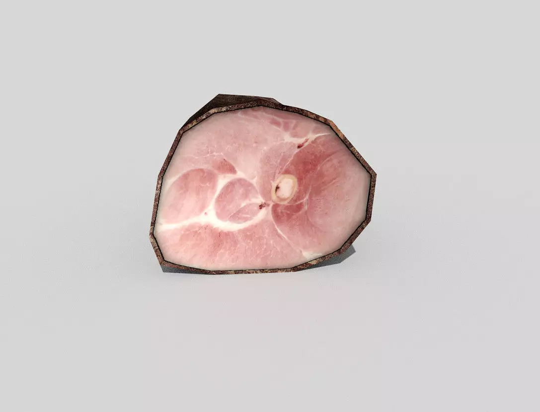 low poly ham piece of Low-poly 3D model_0